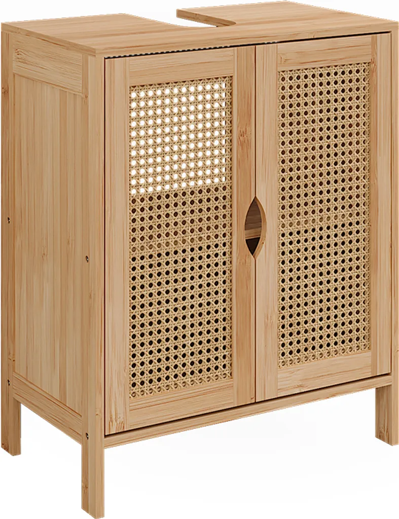 Mobiletto Bagno Vicco Liora Bambù 48x60cm | Design Boho-Chic Elegante
