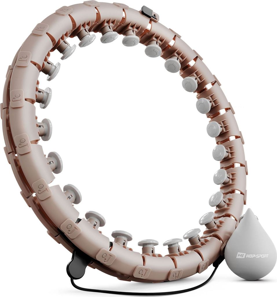 Hop-Sport Hula Hoop Reifen HS-106HH, mit Gewicht und 24 Noppen, einstellbare Größe, für Erwachsene - Massage & Fitness & Bauchmuskeltraining