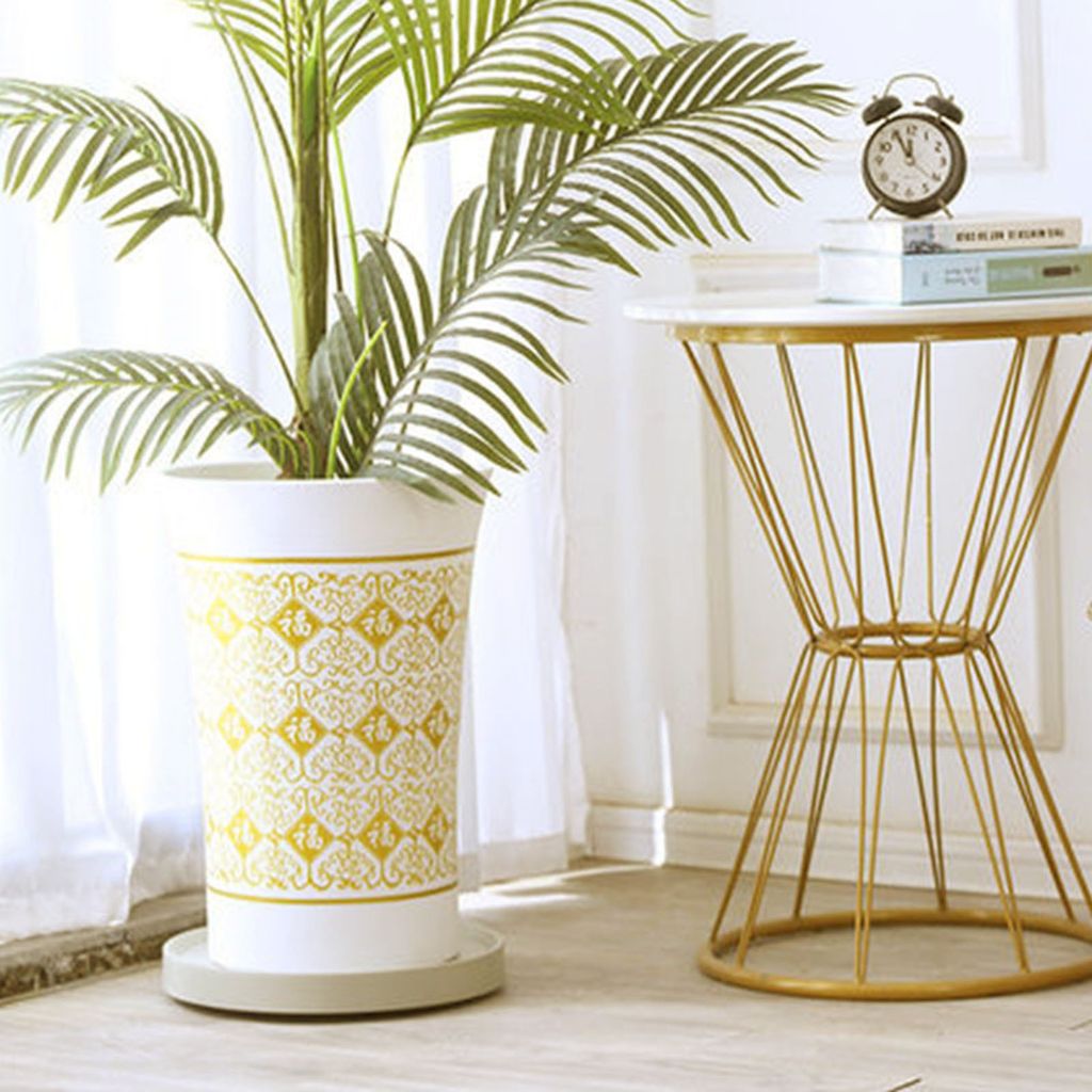 Korrosionsresistant von Blumenkernschalen, robuste TPR versteckte mobile Blumentopf-Untertasse für Garten-Beige ,Größen:S