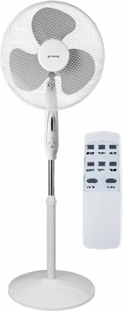 Ventilateur de sol 40cm pour salon et bureau blanc Volteno mobile sur roues