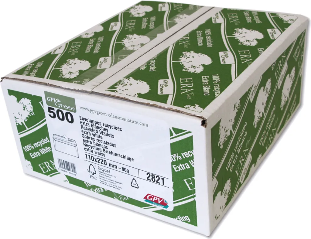 Enveloppes GPV ERAPure DL 110 x 220 mm Blanc - Lot de 500 Courriers