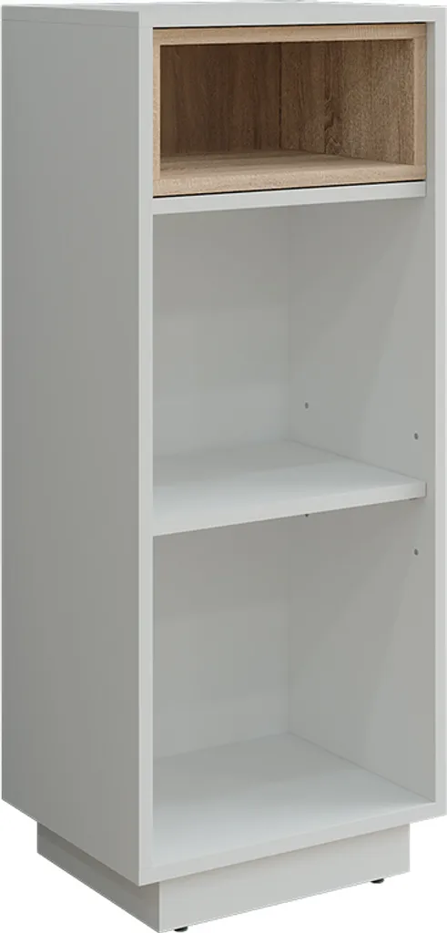 Meuble de rangement haut Beatrice Blanc et Chêne 3 compartiments