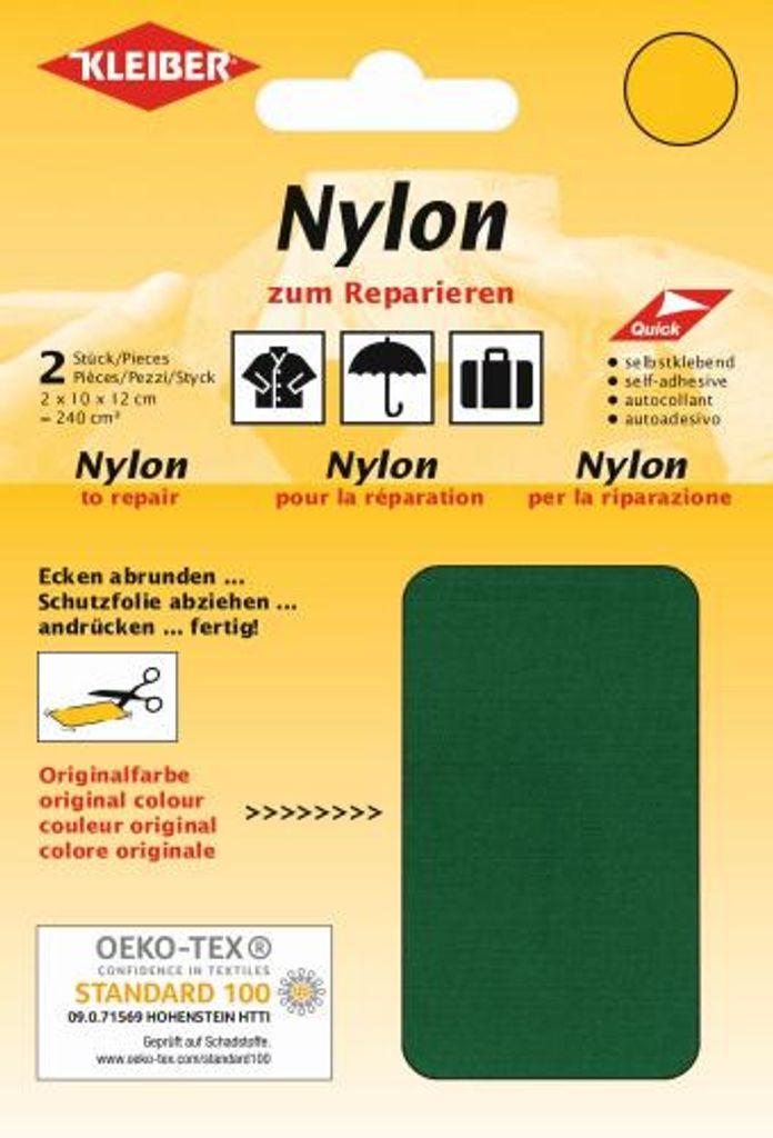 KLEIBER Nylon-Flicken selbstklebend grün 2 Stück Produktbild 
