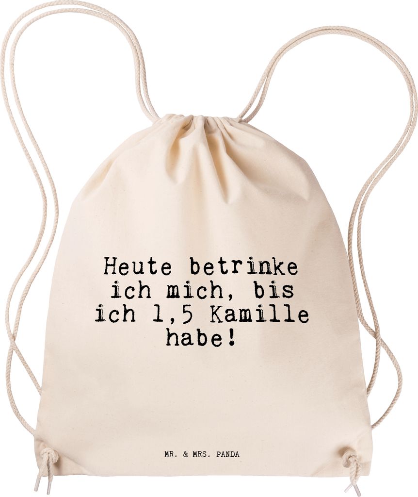 Mr. & Mrs. Panda gym tasche Heute betrinke ich mich,... - Transparent - Geschenk, Krank, Geburtstag, Freundin, wander rucksack, Tee, Jutebeutel, gu...
