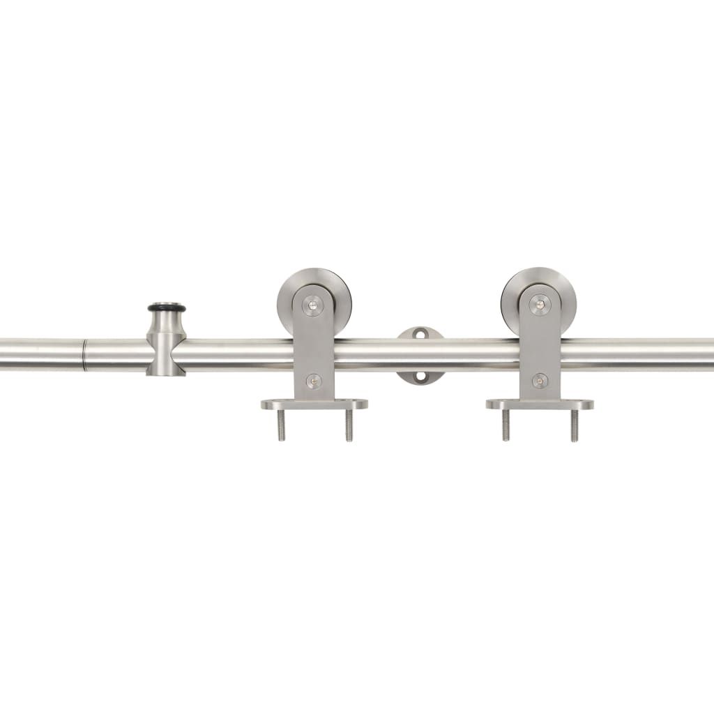 vidaXL Schiebetür-Beschlagsatz 183 cm Edelstahl Silbern Produktbild 