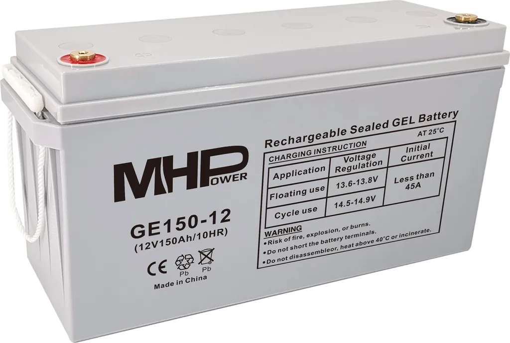 Batterie Solaire et Camping-car 12V 150Ah GEL MHPower GE150-12 Robuste
