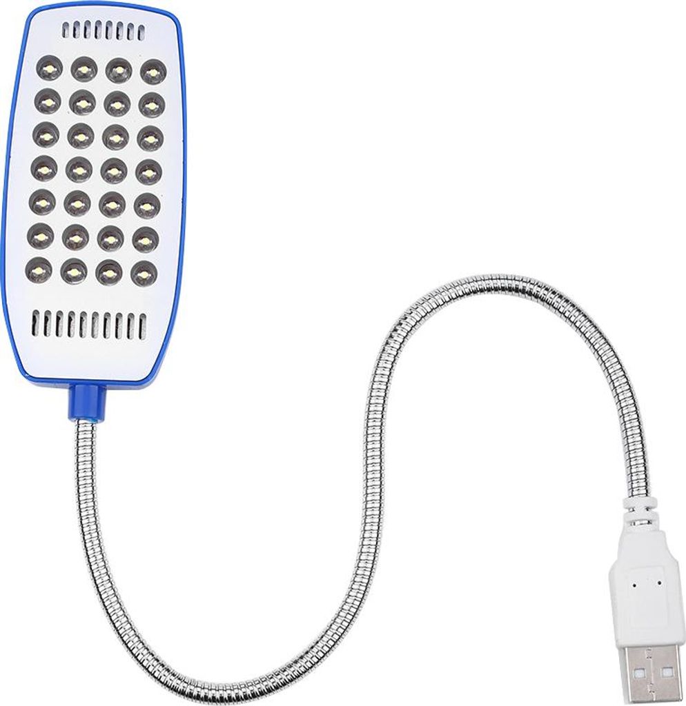 5V Flexible Schwanenhals Mini USB 28 LED Portable Leselicht Computer Lampe mit Schalter Blau