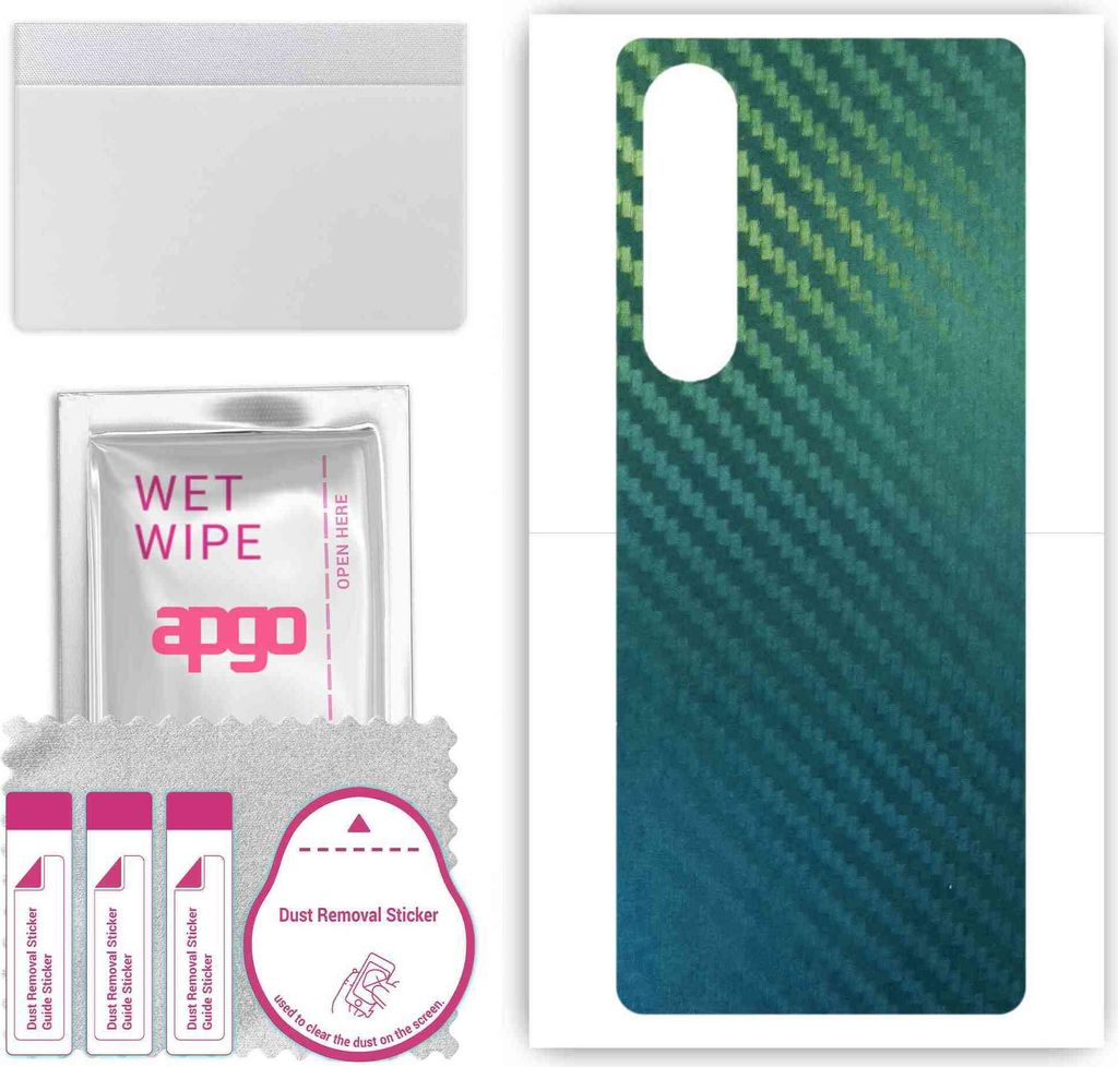 apgo Rückseite Schutzfolie, Skin, kompatibel mit Sony Xperia 1 V, Hinten Displayschutzfolie aus Vinylfolie, kratzfest, einfache Montage - Kohlenst...