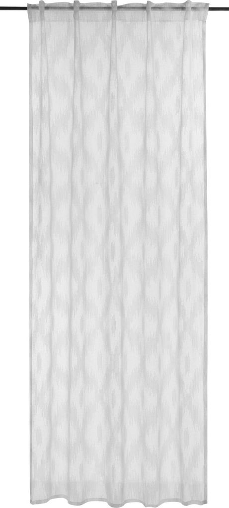 Elbersdrucke halbtransparente Gardine Schlaufenbandschal Rhombus 00 weiß 140x255 cm 200237 Vorhang für Wohnzimmer Schlafzimmer Küche Flur Kinder...
