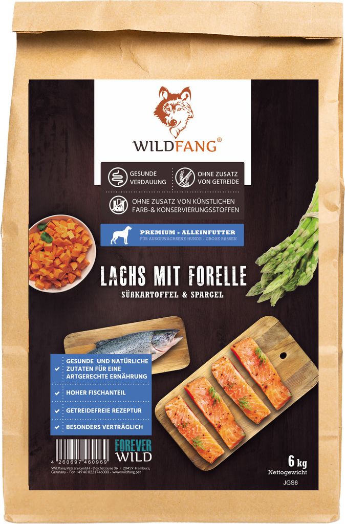 Wildfang Maxi Adult Premium Trockenfutter für Hunde mit 50% Produktbild 
