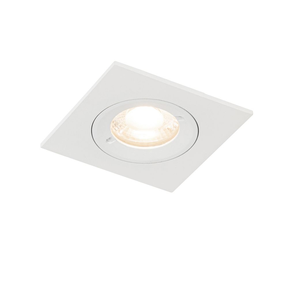 QAZQA - Modern Moderner Außen Einbaustrahler weiß quadratisch IP44 - Xena I Außenbeleuchtung I Wohnzimmer I Schlafzimmer - Aluminium Quadratisch...