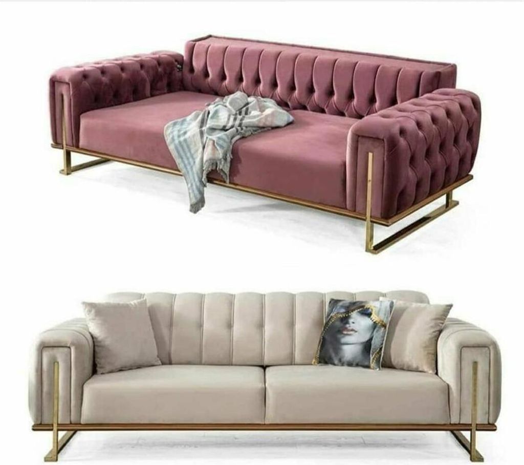 Rosa Chesterfield Sofa Wohnzimmer Dreisitzer Polster 3-Sitzer Couch JVmoebel