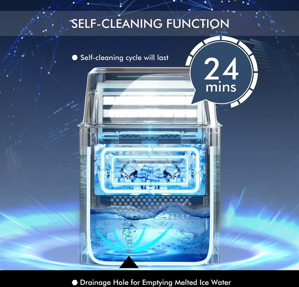 3,2L Eiswürfelbereiter, Ice Maker 24 Eiswürfel in 15 min, Produktbild 5