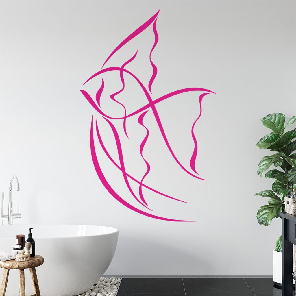 Fisch Linien - Fische Wandtattoo in 6 Größen - Wandaufkleber Wall Sticker - Dekoration, Küche, Wohnzimmer, Schlafzimmer, Badezimmer
