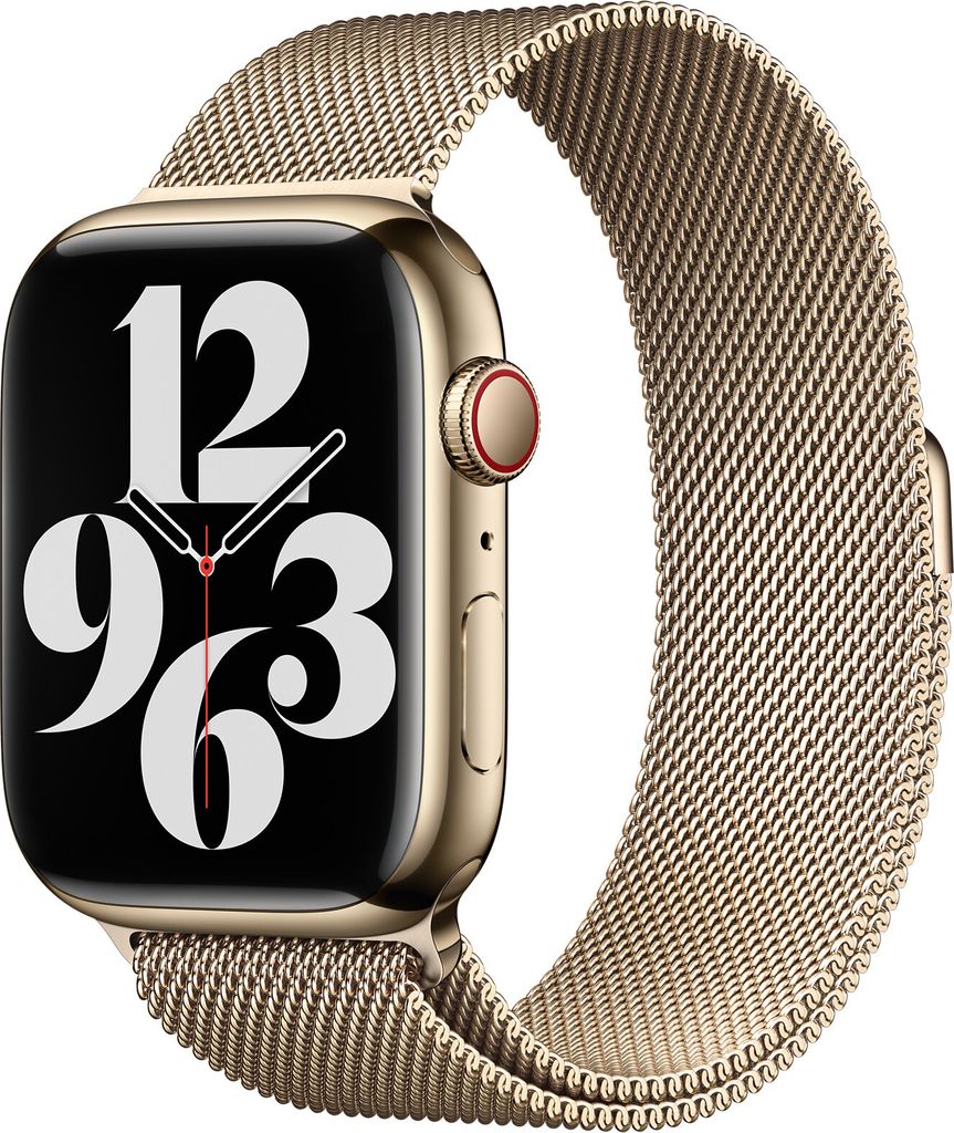 Apple Watch 42/44/45mm Milanaise Armband - Gold Produktbild 