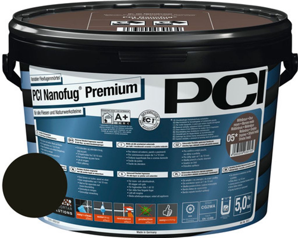 PCI Nanofug Premium 5kg Flexfugenmörtel Nr. 60 schwarzbraun