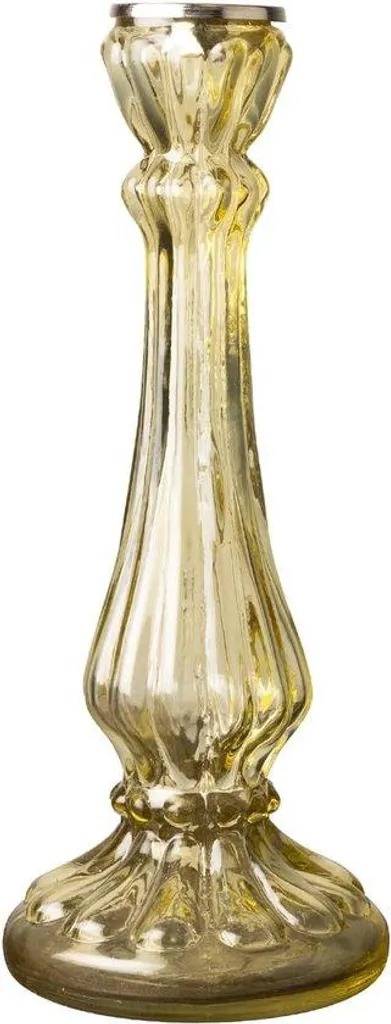 Bougeoirs en verre jaune 58 cm - Illuminez vos coins sombres avec style