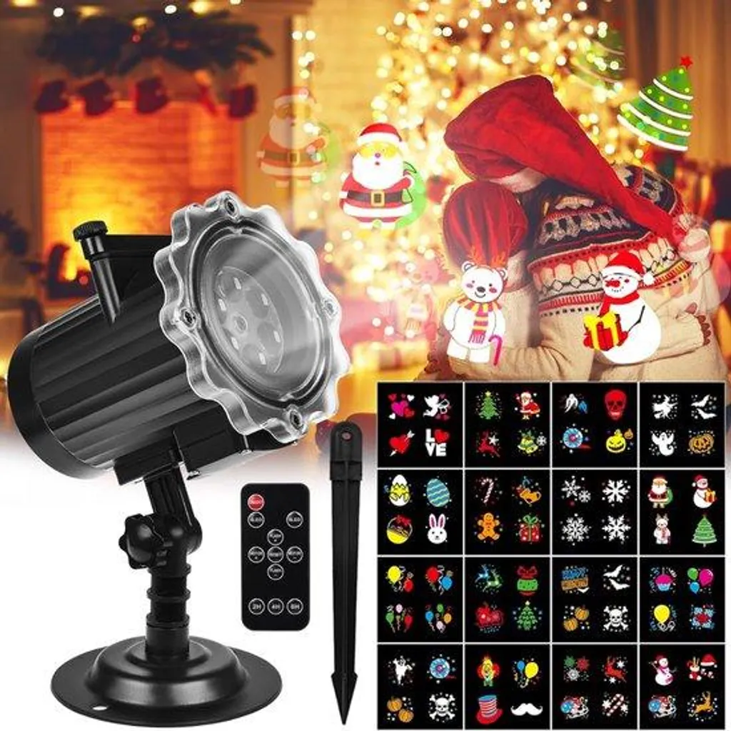 Projecteur de décoration Halloween extérieur à effets rotatifs sombres