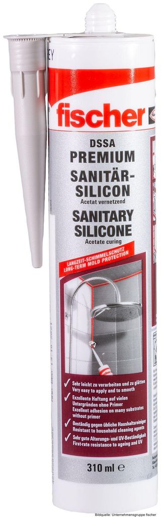 fischer Sanitärsilikon Sanitary Pro SI (DSSA), weiß, 310 ml Produktbild 