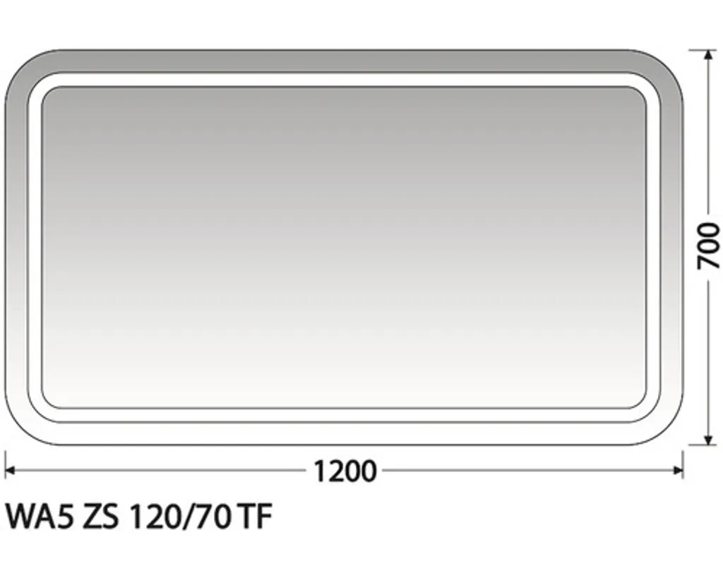 Miroir de salle de bains éclairé Intedoor Wave 120x70 cm WA5 ZS 120/70 TF