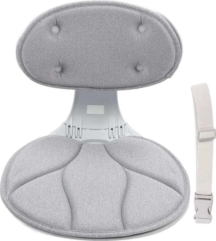 Support lombaire pliable et ergonomique gris pour correction de posture
