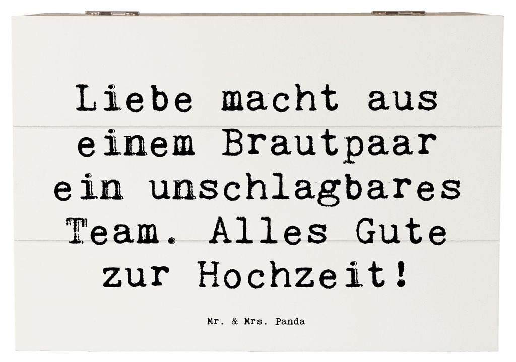 Mr. & Mrs. Panda Truhe Spruch Unschlagbares Brautpaar 22 x 15 cm - Weiß - Geschenk, Glück, Box, Hochzeitsvorbereitungen, Heirat, Geschenke, frisc...