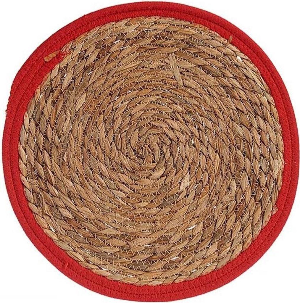 Podstawka czerwono-brązowa 35 x 1 x 35 cm naturalna (Ø 35 Zdjęcie produktu 