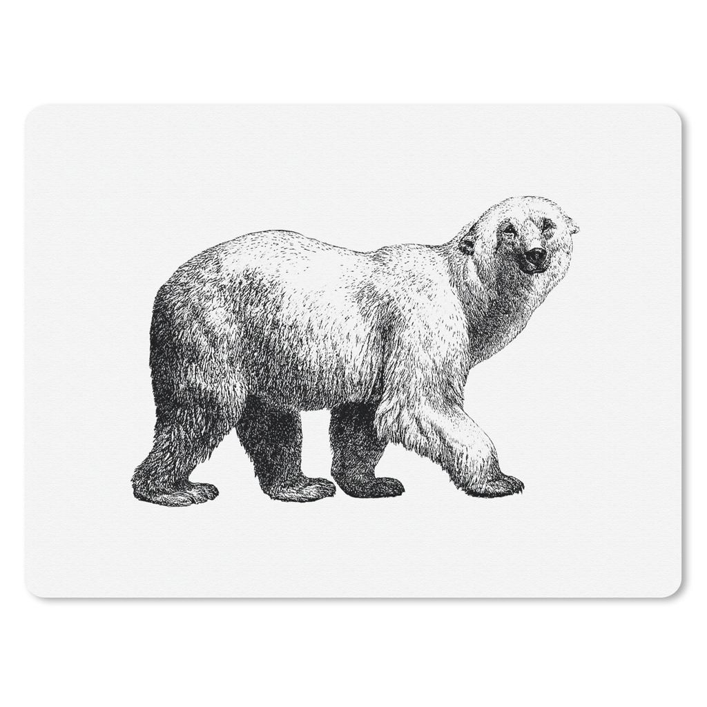 MuchoWow Mauspad Mousepad Vintage - Eisbär - Tiere 23x19 cm - Mousepads - Maus Mat - Pad - Mausunterlage - Schreibtischunterlage - Mauspad