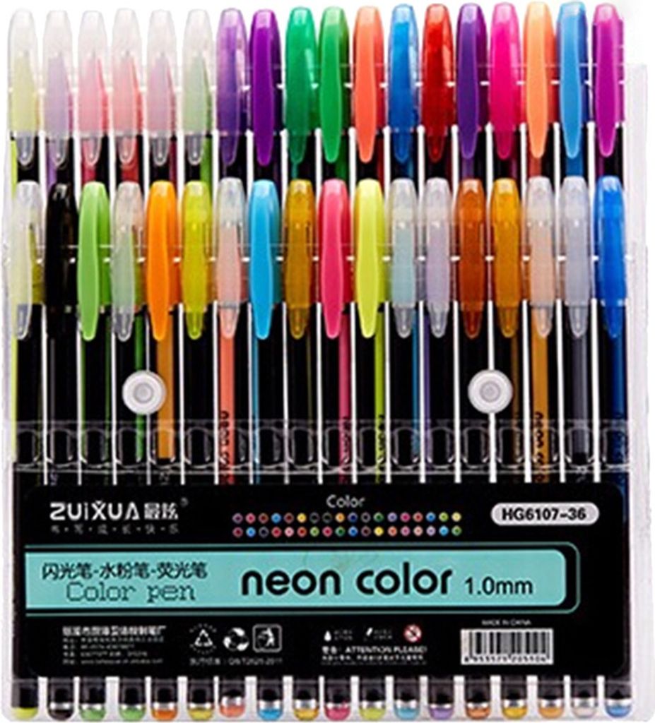 12/24/36/48pcs Farb Glitzer Fluoreszenz Highlighter Zeichnungsmarker Schreiben Sie Stifte Schreiben Sie Stifte-Größen:36pcs
