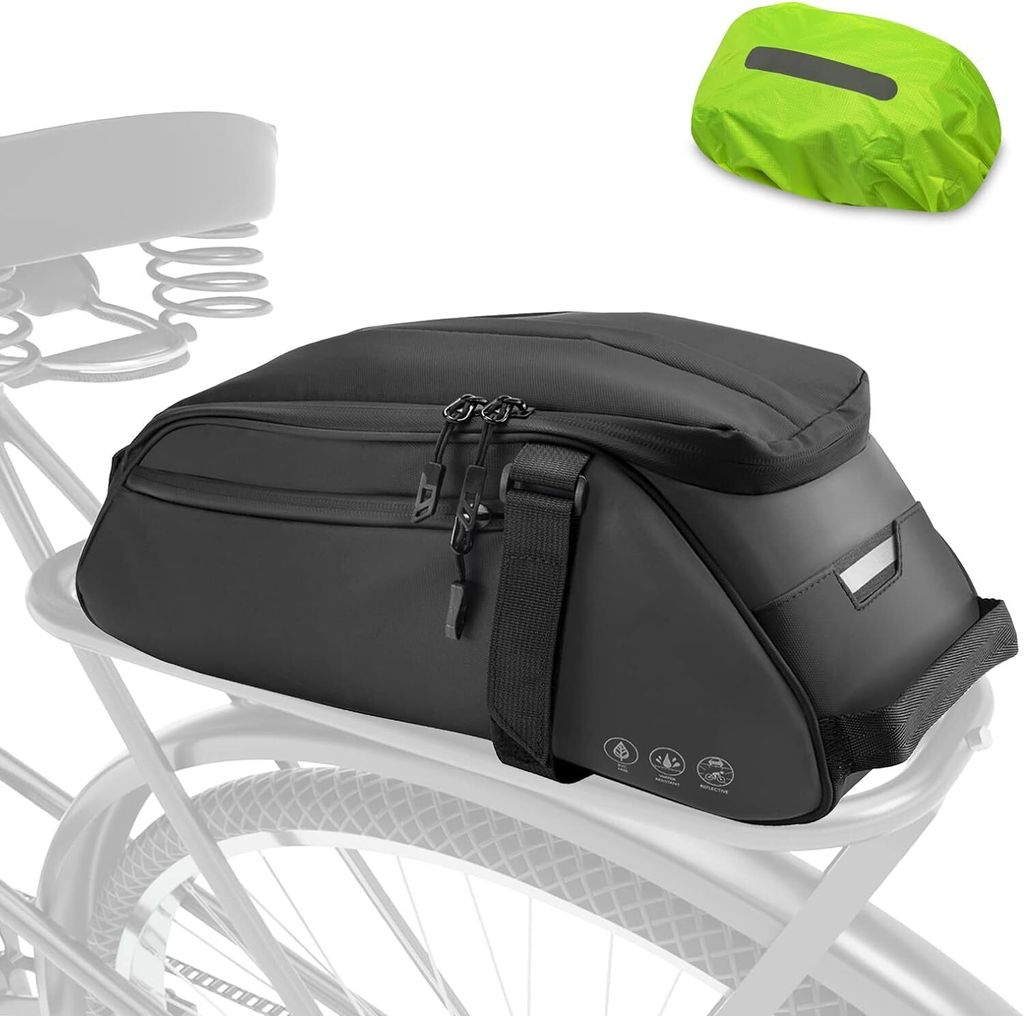 Fahrrad Gepäckträgertasche, 8L Multifunktionale Fahrradtaschen für gepäckträger, Wasserdicht & Reflektierend fahrradtasche gepäckträger Ruck...