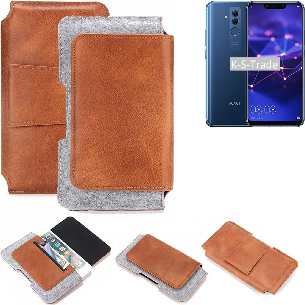 K-S-Trade Handyhülle Schutzhülle kompatibel mit Huawei Mate 20 Lite Gürteltasche Holster Gürtel Tasche Smartphone Tasche Handy Hülle Polyureth...