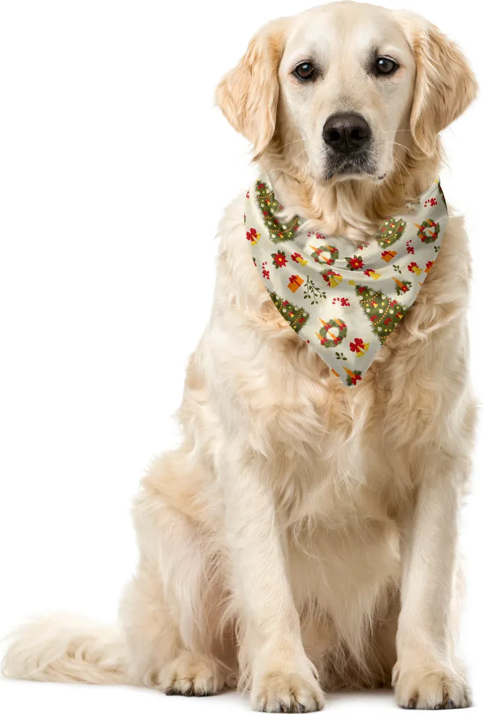 Accessorio Pet Natale: Bandana ABAKUHAUS 55x55 Multicolore Cartoon