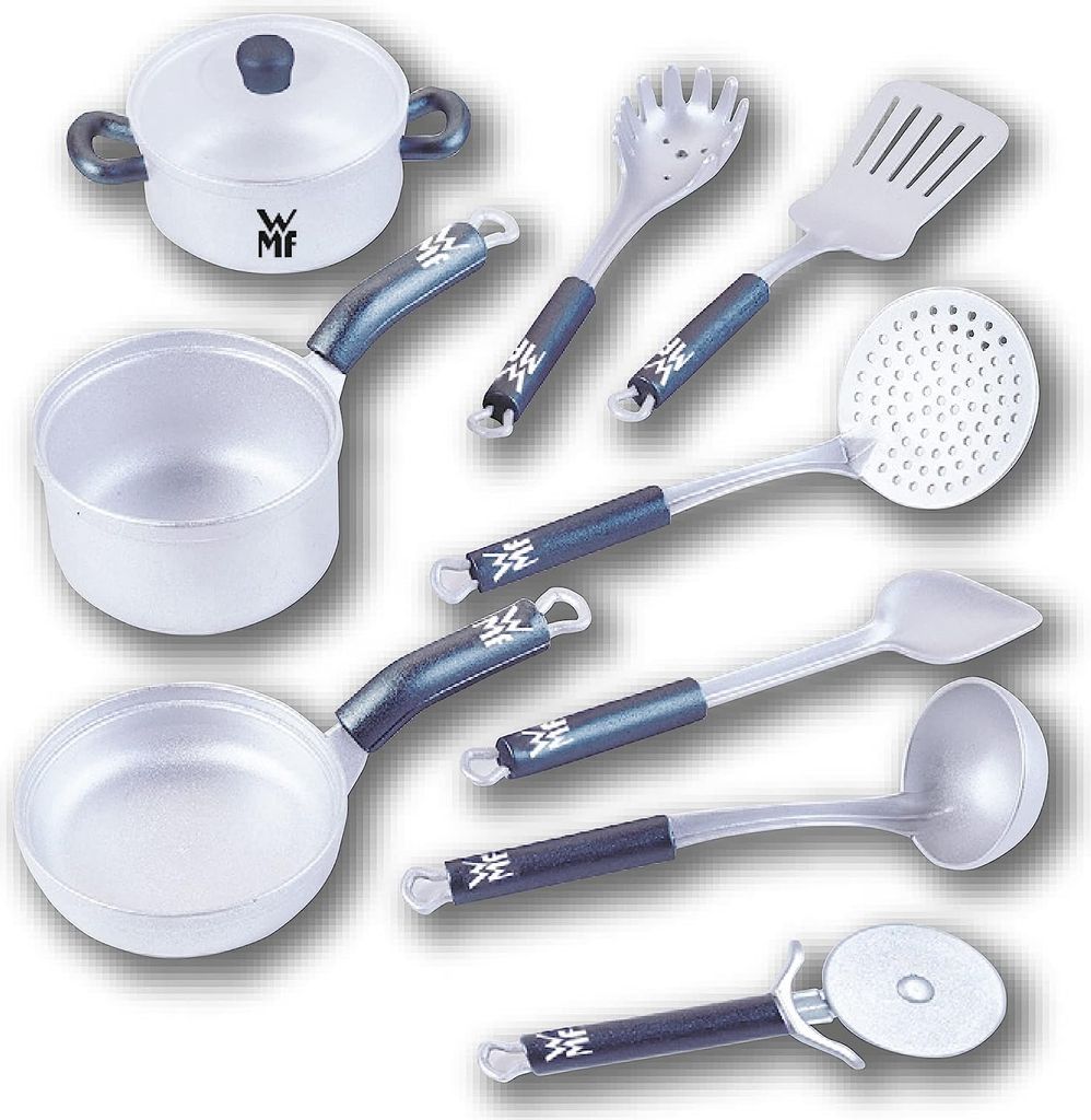 Theo Klein WMF pot and kitchen equipment set, Mädchen, Schwarz, Silber
