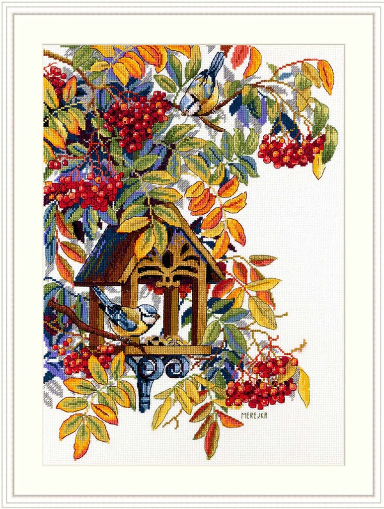 Kit Broderie Merejka Sorbier Coloré 27x37 cm - Fils Premium et Toile
