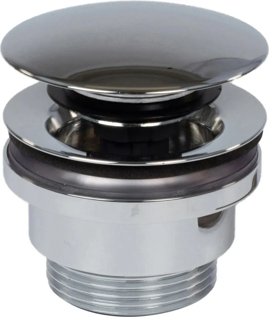 KEUCO 59902130000 Piletta Push-Open Nero Cromato Spazzolato G 1 1/4