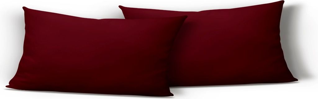 2er Set Kissenbezug Kissenhülle Kopfkissen 40x80cm bordeaux Produktbild 