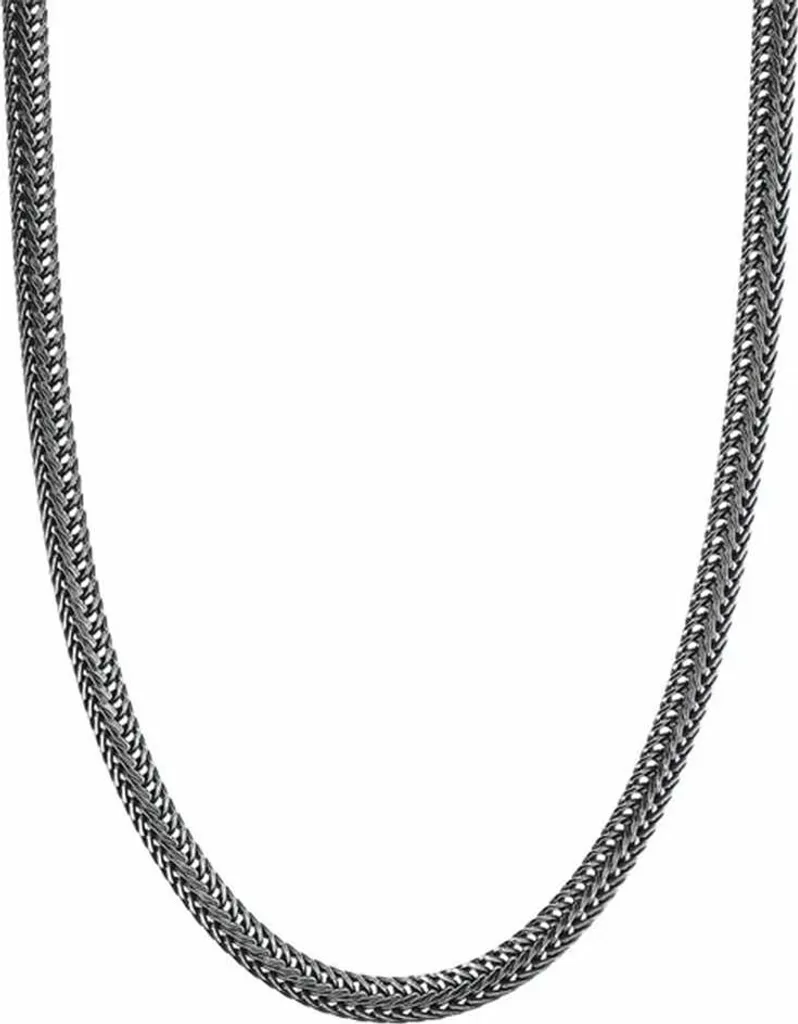 Collier de Créateur pour Homme en Argent Vieilli avec Maillons Cisèle