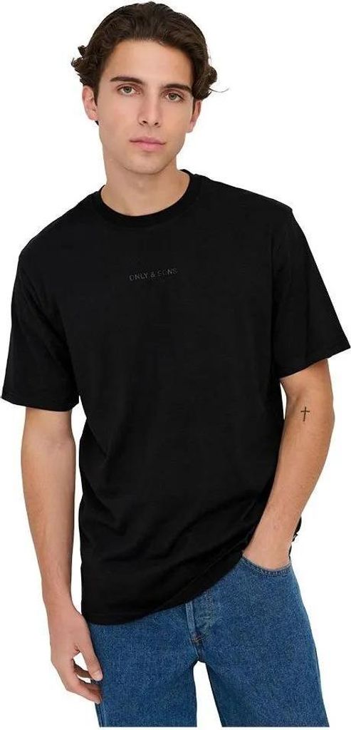 ONLY&SONS Kurzarm-T-Shirt für Männer, ONSLEVI LIFE REG TEXT SS TEE NOOS