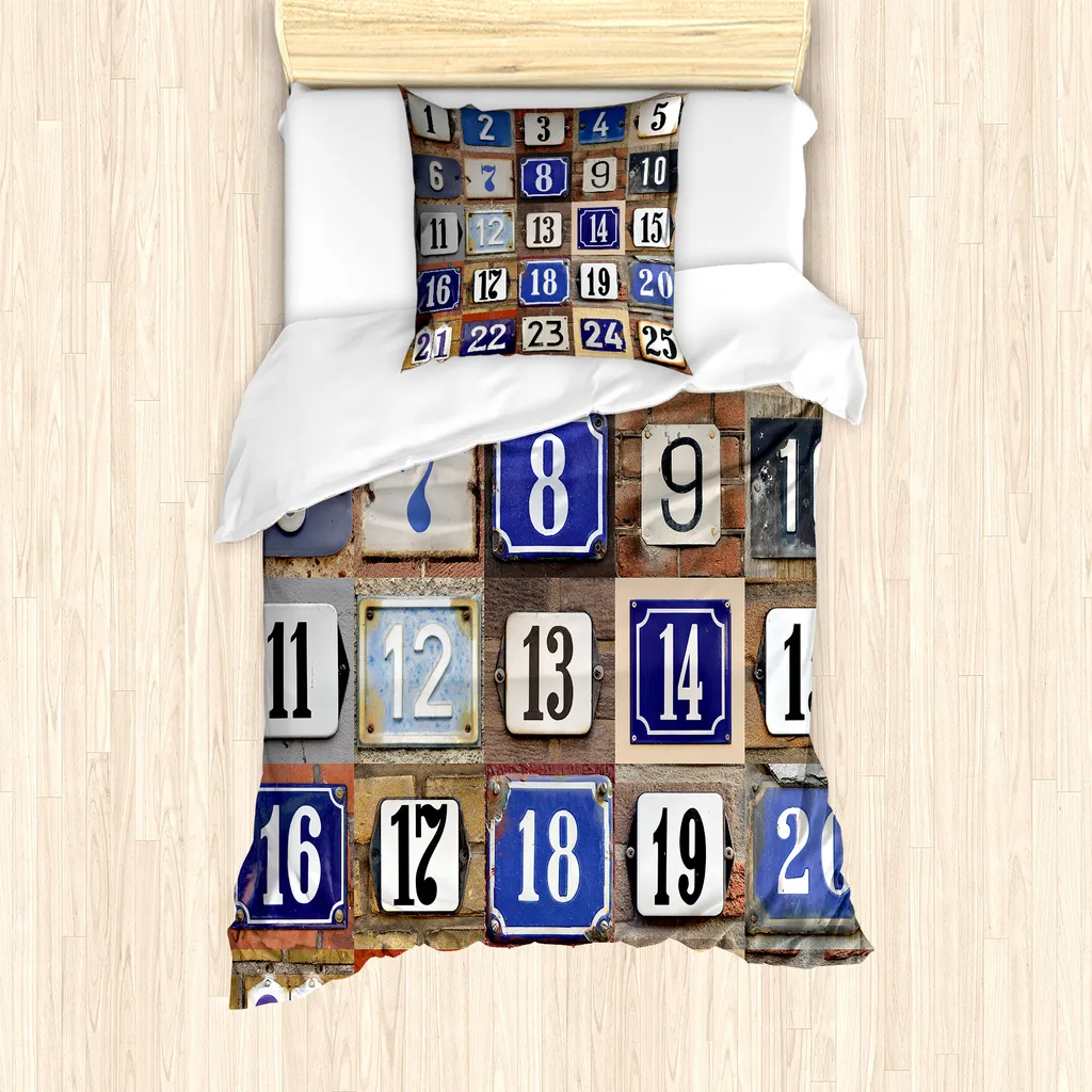 Copripiumino Multicolore ABAKUHAUS Singolo - Stile Urban Collage 135x200