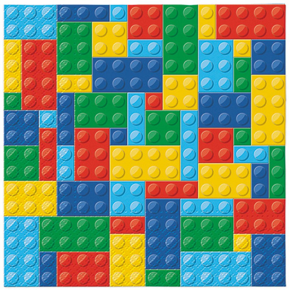 20 tovaglioli Colourful Bricks - Mattoncini colorati 33x33 Immagine del prodotto 