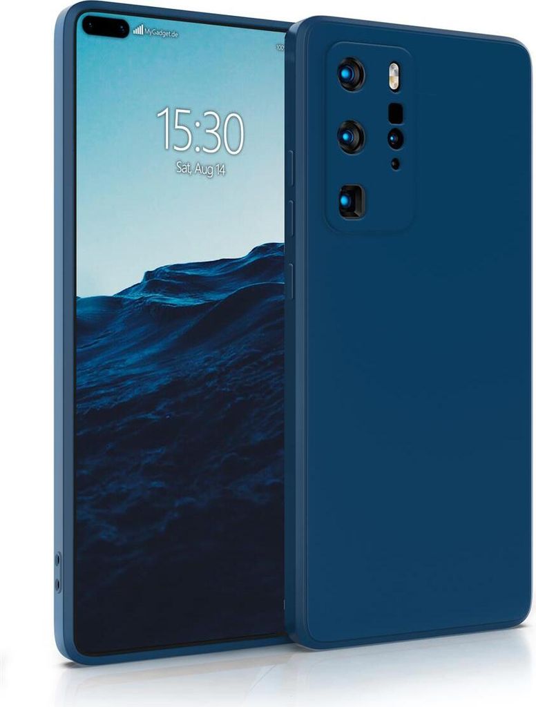 Hülle für Huawei P40 Pro - Handyhülle mit Kameraschutz Cover aus Silikon in Dunkelblau