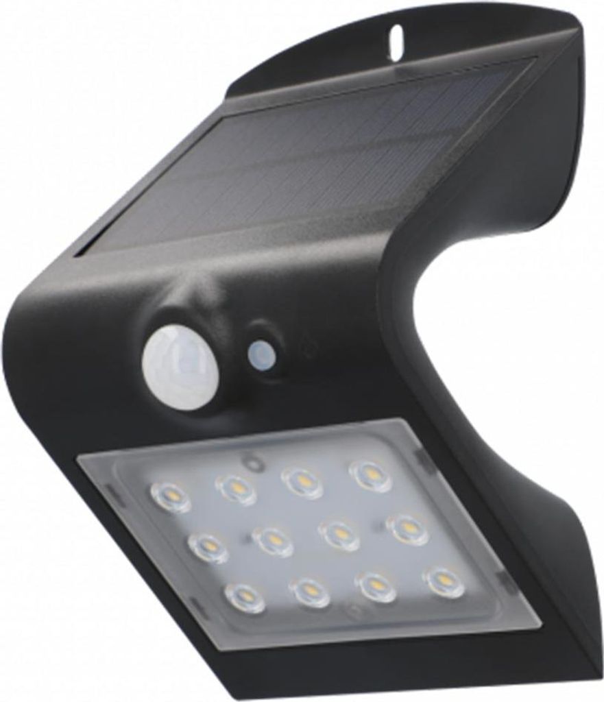 uniTEC Solar-LED-Wandleuchte mit Bewegungsmelder schwarz Produktbild 