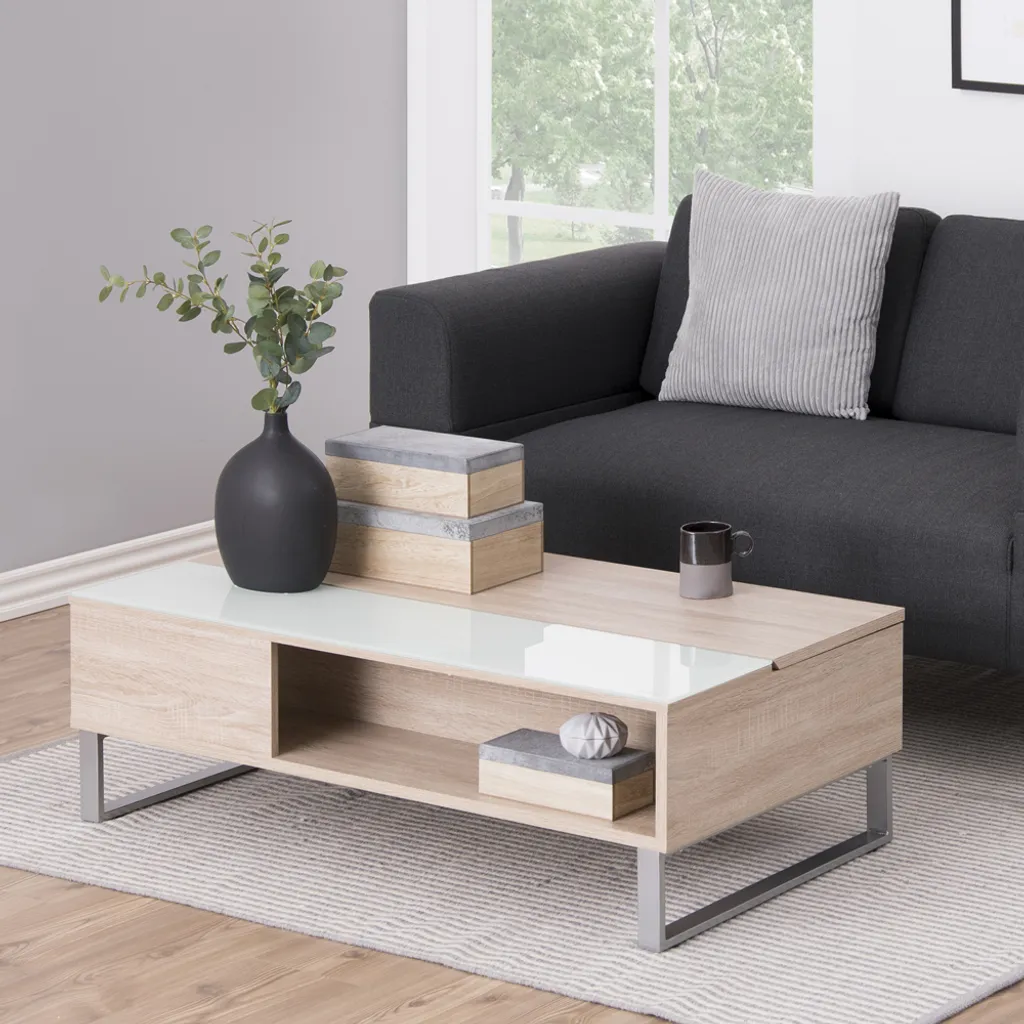 Table de salon moderne KOSTRENA pour Séjour Chêne Sonoma 110x60 cm