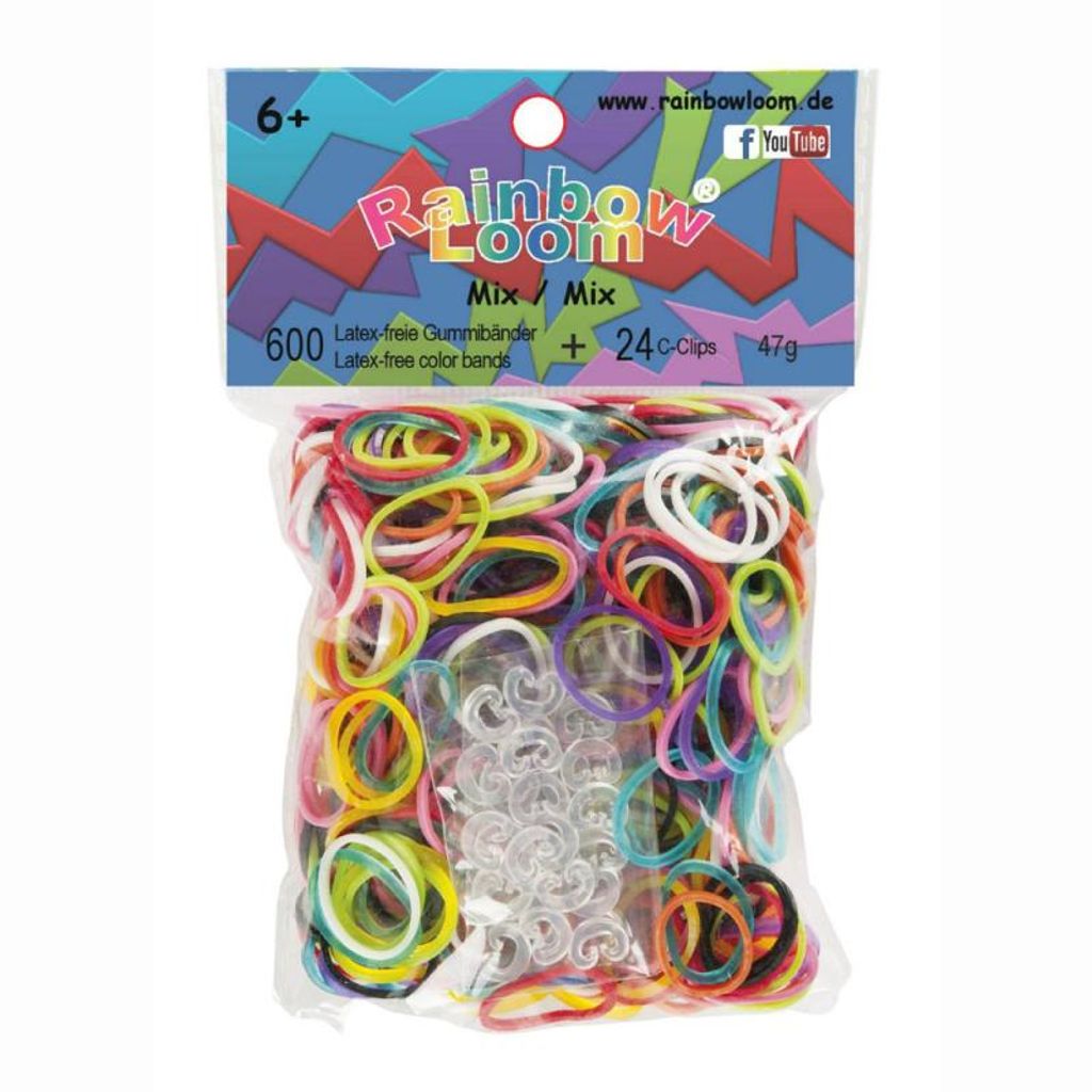 Rainbow Loom Regenbogenfarben 600 Gummibänder Produktbild 