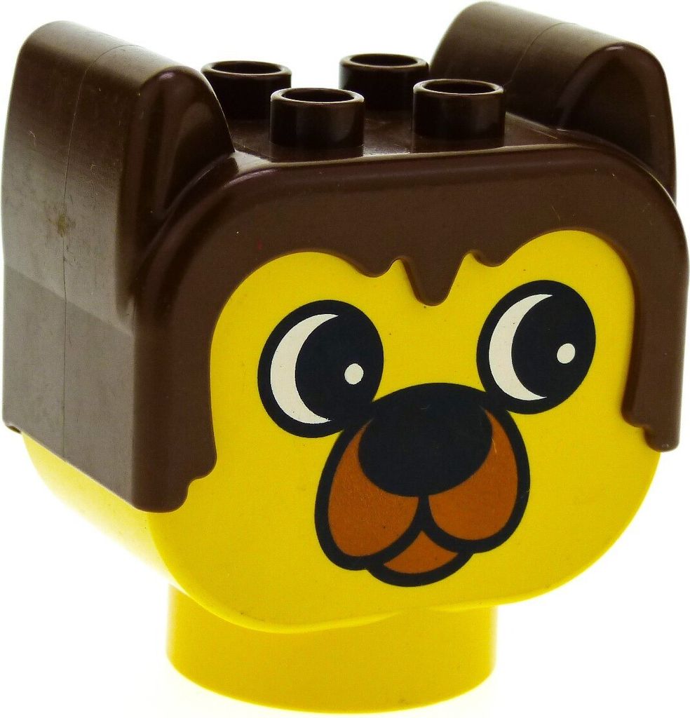 1x Lego Duplo Primo Baby Tier Kopf Bär gelb braun Bau Stein Produktbild 