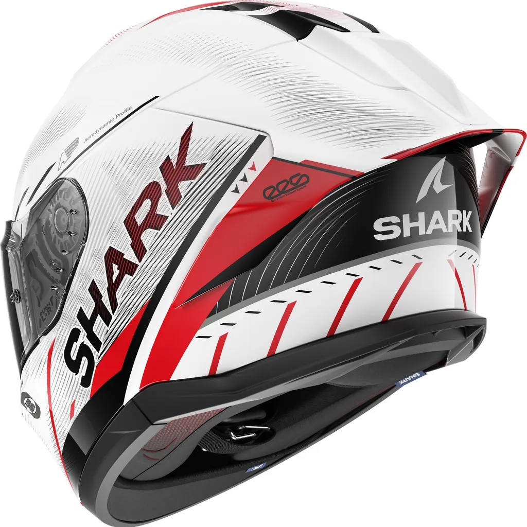 Casque Shark Skwal Speed Tech LED Intégrées Blanc Rouge Noir L