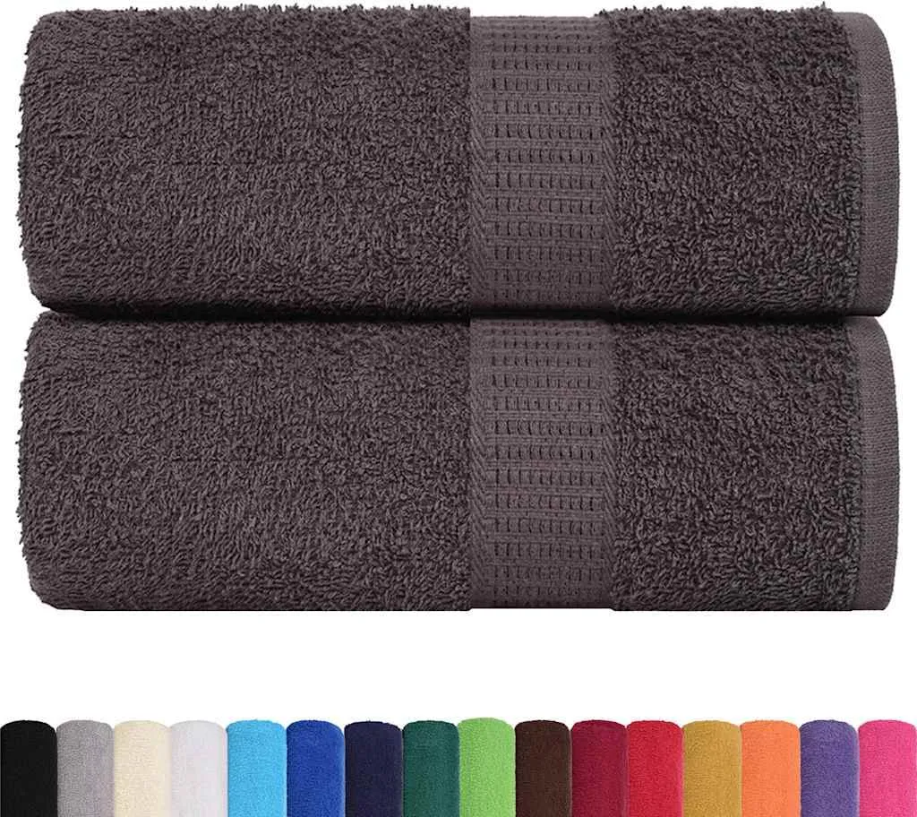 vidaXL Asciugamani 2 pz. Antracite 15x21 cm 360 g/m² 100% cotone