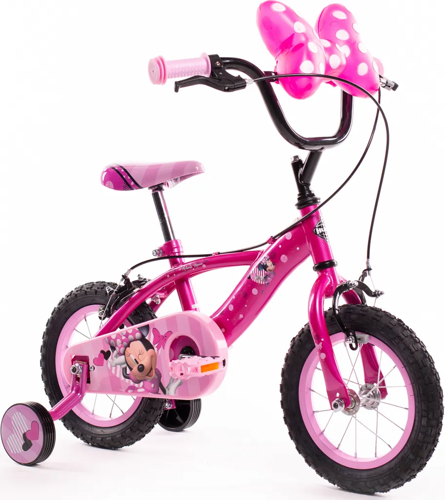 Vélo fille 12 pouces rose Minnie Mouse avec panier de transport