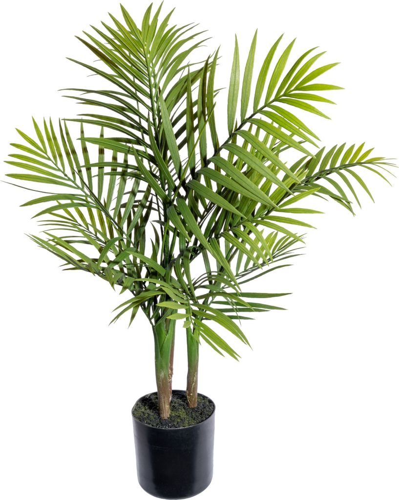 Kopu Kunstpflanze Bergpalme 65 cm 3 Stämme - im schwarzen Topf - Kunstpflanze