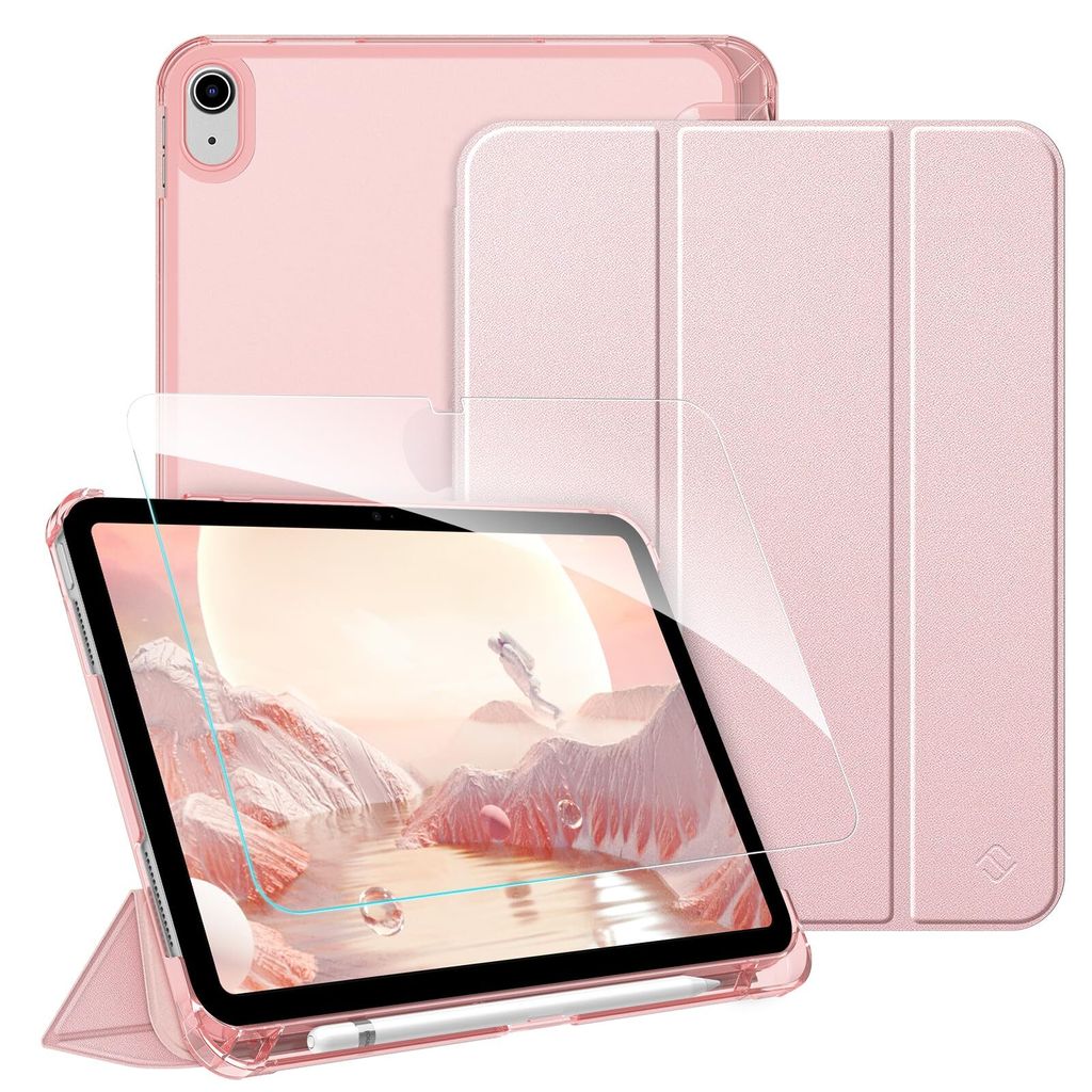 Fintie Hülle für iPad 11. Generation 2025 11 Zoll, iPad 10. Generation 2022 10.9 Zoll mit Schutzfolie - ultradünne leichte transparenter Rückse...